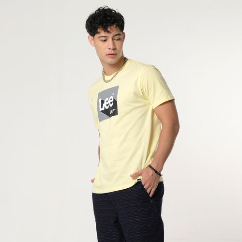 MENS GRAPHIC LOGO TEE IN MELLOW YELLOW