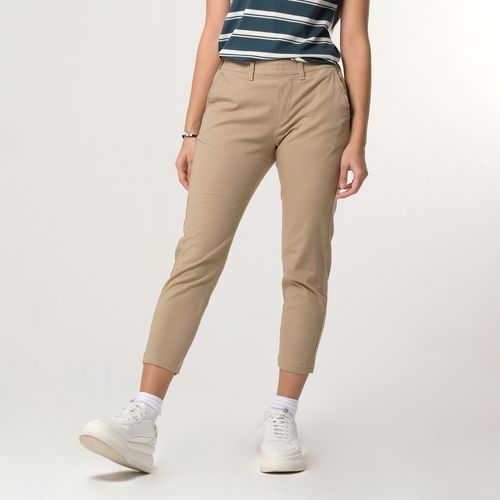 WOMENS TROUSERS STRETCH CANVAS IN KHAKI