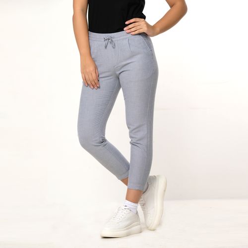 WOMENS TROUSERS IN OXFORD LT. GRAY